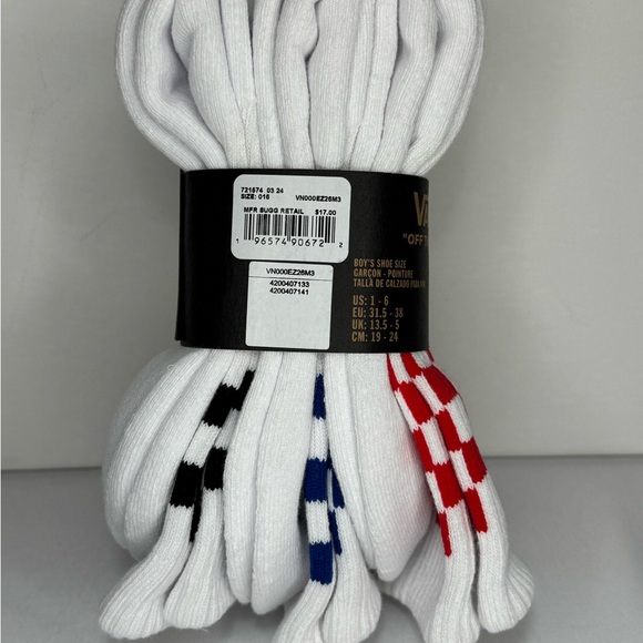 Vans Boy’s Checkered Socks in Black, Blue, and Red - Picture 3 of 5